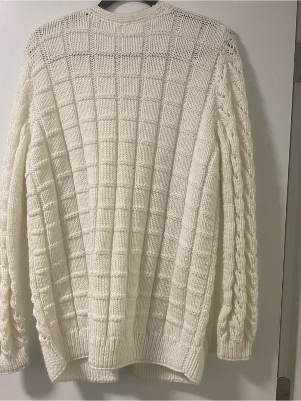 Cream Cable Knit Sweater Cardigan - Picture 2 of 2